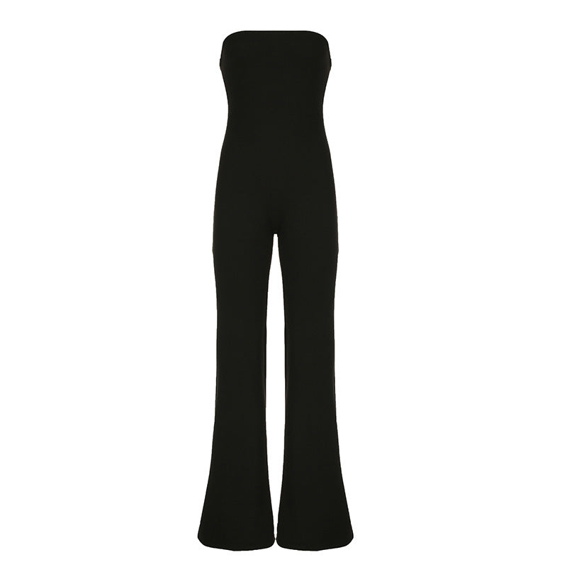 Damen Jumpsuit mit weitem Bein und elastischem Taillenband R&B