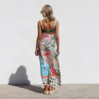 Damen Sommerliches Maxikleid mit buntem Print und luftiger Passform
