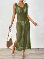 Damen eleganter Häkelsarong mit transparentem Design R&B