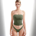 Damen Bandeau Bikini-Set mit modischem High-Waist-Schnitt R&B