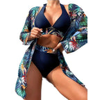 Damen Bikini-Set mit floralem Cover-Up R&B