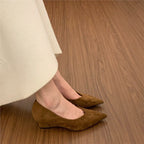 Damen spitze Wedge-Pumps aus samtweichem Velours R&B