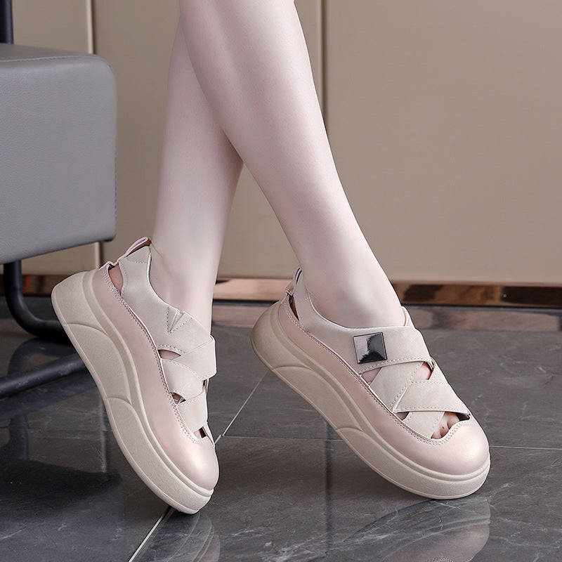 Damen modische Sneakers mit innovativem Kreuzband-Design und dämpfender Sohle R&B