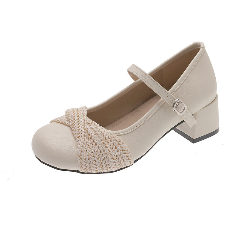 Damen Ballerinas mit elegantem Riemen und raffiniertem Strickdetail R&B
