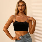 Damen Cropped Top mit dekorativen Kettenträgern und tailliertem Schnitt R&B