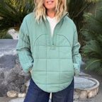 Steppjacke Damen mit hohem Kragen und Reißverschluss