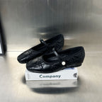 Damen elegante Ballerinas mit hochwertiger Lederoberfläche und modischen Riemen R&B