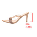 Damen elegante Sandalen mit kunstvollem Riemen und hochglänzendem Absatz R&B
