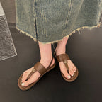 Damen Zehentrenner-Sandalen mit modischem Riemendesign und verstellbarem Riemen R&B