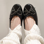 Damen Ballerinas mit schimmerndem Metallic-Obermaterial und Zierperlen R&B