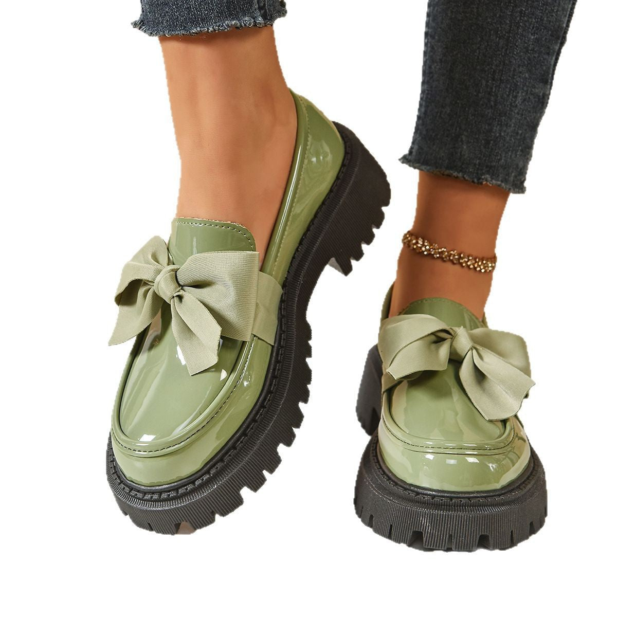 Damen modische Ballerinas mit dekorativer Schleifenverzierung und rutschfester Sohle R&B