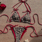 Damen Triangel-Bikini-Set mit verstellbaren Bändern und tierisch inspiriertem Design R&B