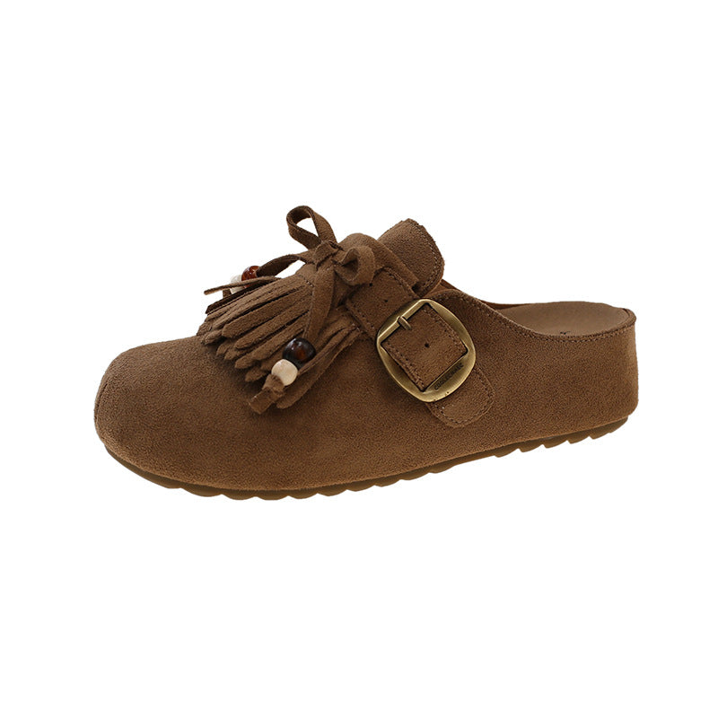 Damen Clogs mit fransigem Design und eleganter Schnalle R&B