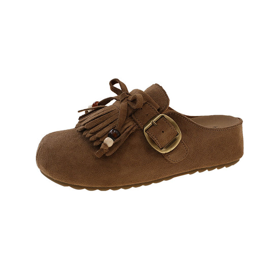 Damen Clogs mit fransigem Design und eleganter Schnalle R&B