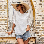Damen Bluse mit eleganten Puffärmeln und trendigen Texturdetails R&B