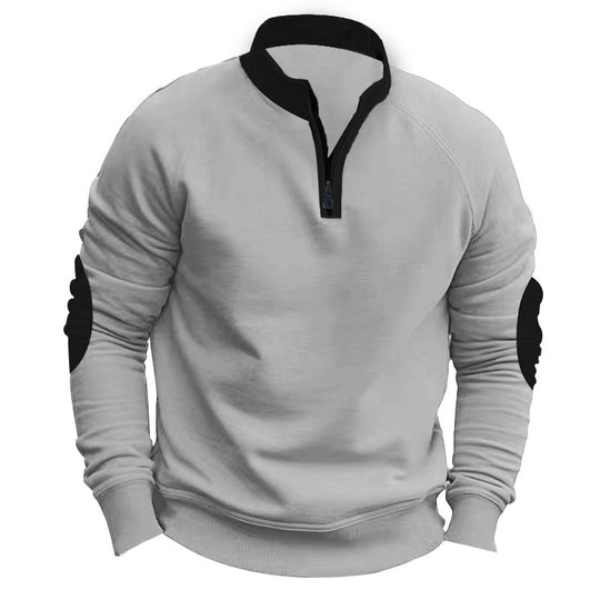 Herren Sweatshirt mit modischem Stehkragen und praktischem Reißverschluss R&B
