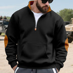 Herren Hochwertiger Stehkragenpullover aus atmungsaktivem Material mit Reißverschluss und Kontrastakzenten R&B