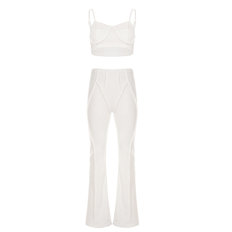 Damen Flared-Leggings mit hohem Bund und nahtlosem Design R&B