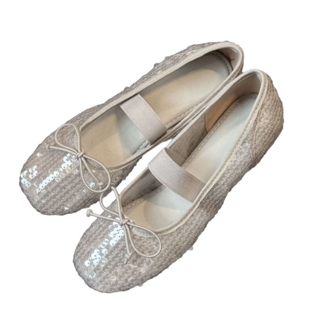 Damen elegante Ballettschuhe mit Pailletten R&B