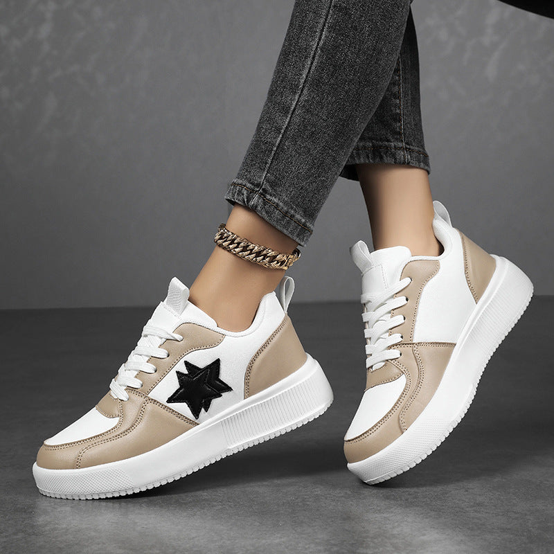 Damen Sportliche Sneakers mit modischem Sternenmotiv und dämpfender Sohle