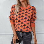 Damen Strickpullover mit verspieltem Baumdesign und weichem Material