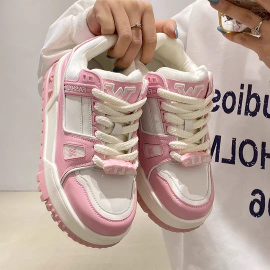 Damen Trendige Chunky Sneakers mit dämpfender Sohle und modischen Akzenten R&B