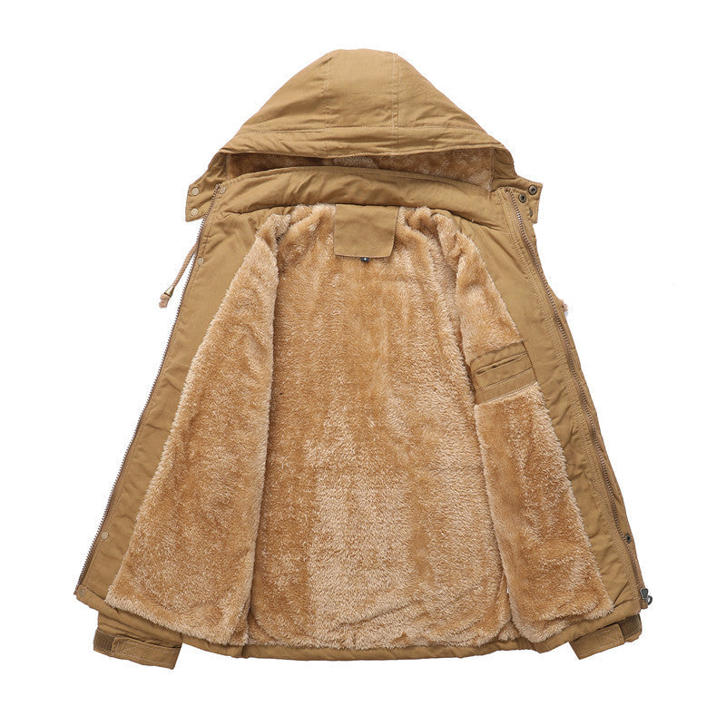 Herren vielseitige Outdoor-Jacke mit gefütterter Kapuze