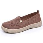 Damen Komfortable Slip-On Freizeitschuhe mit luftdurchlässigem Strickdesign R&B