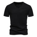 Herren V-Ausschnitt T-Shirt aus atmungsaktiver Baumwolle mit komfortablem Sitz