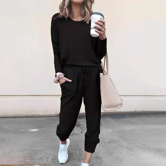 Damen Lässiger Freizeitanzug mit stylischem Schnitt und elastischem Bund R&B