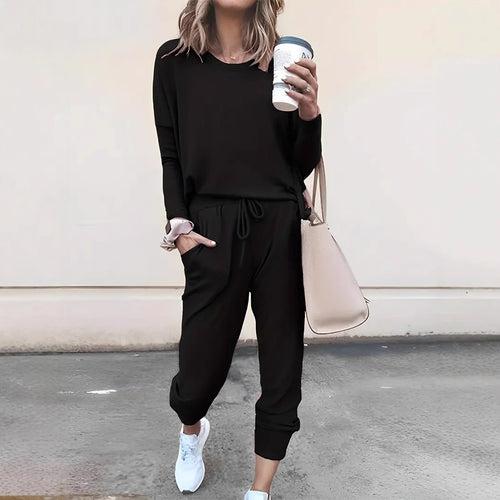 Damen Lässiger Freizeitanzug mit stylischem Schnitt und elastischem Bund R&B
