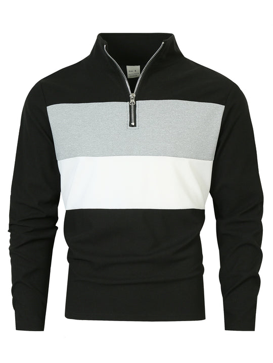 Herren Freizeitpullover mit modernem Reißverschluss R&B