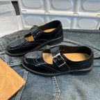 Damen Elegante Ballerinas mit modischem Schnallenverschluss und feiner Perforation R&B