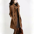 R&B | Trenchcoat - Wollmix - Doppelreiher - Mit Gürtel - Eleganter langer Mantel