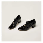 Damen elegante Pumps mit modischem T-Riemen und glänzender Oberfläche R&B