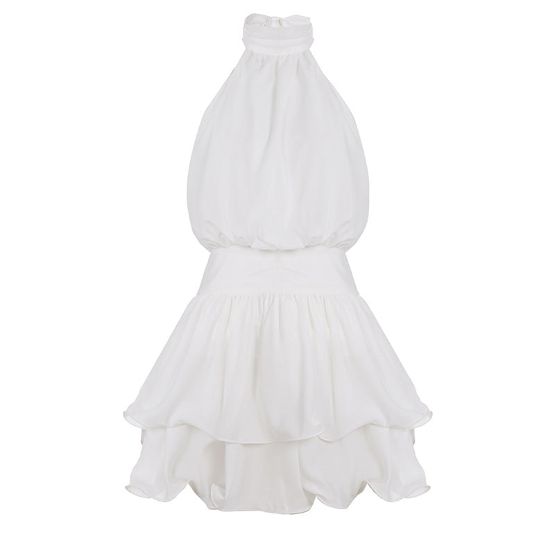 Damen luftiges Wickelkleid mit voluminösem Rock R&B
