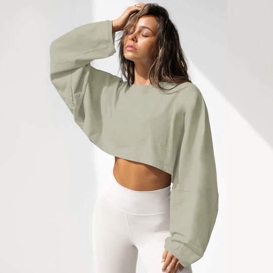 Damen lässiger Crop-Pullover R&B