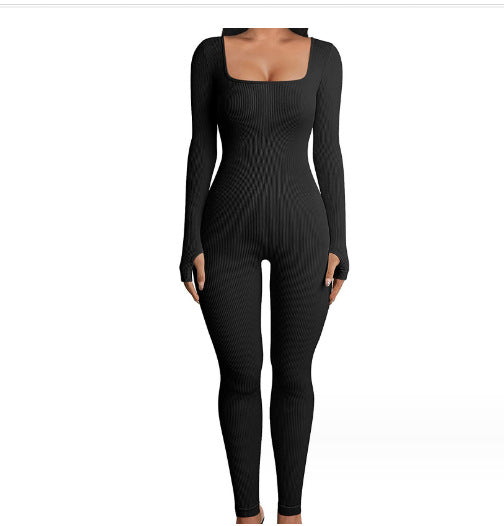 Damen Eleganter Langärmliger Body mit Figurbetontem Schnitt R&B