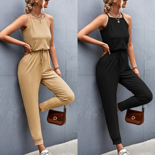 Damen Jumpsuit mit verstellbarem Taillenzug und luftiger Passform R&B
