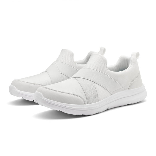 Damen nan elastischer Slip-On Komfort-Sneaker mit atmungsaktivem Strickoberteil, gekreuzten Stretchriemen und dämpfender EVA-Sohle R&B