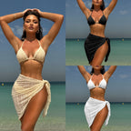 Damen Triangel-Bikini-Set mit strukturierter Oberfläche und verspieltem Rock R&B