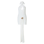 Damen Charmantes Minikleid mit Drapierung und tiefem Ausschnitt R&B