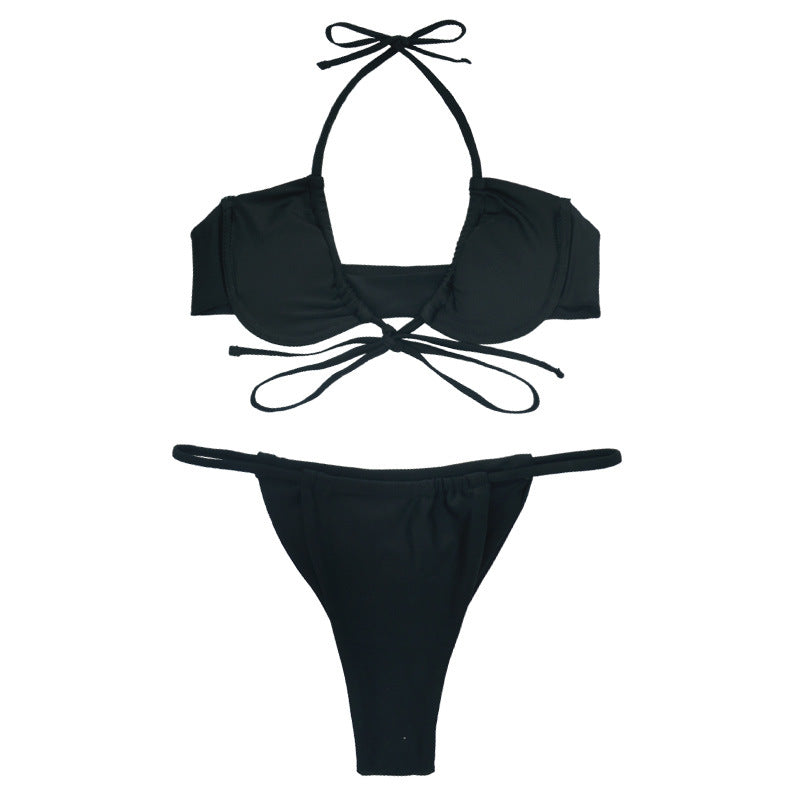 Damen Push-Up Bikini mit verstellbaren Bindebändern R&B