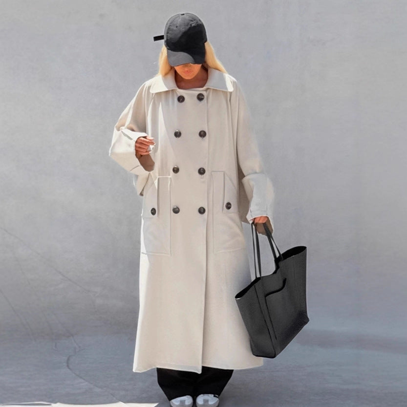 Damen Oversized Trenchcoat mit kreativem Schnitt und einzigartigen Details R&B