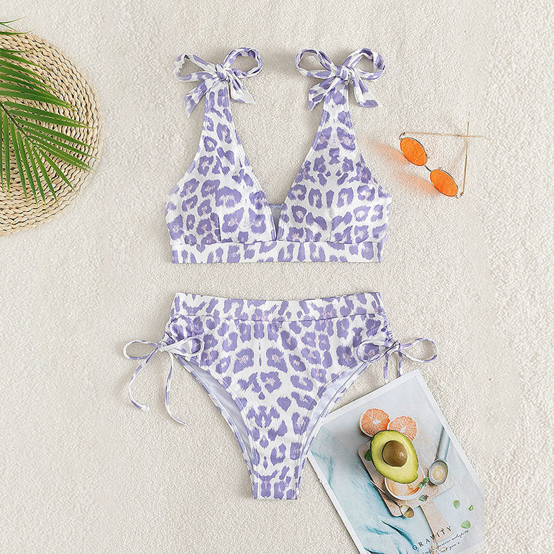 Damen Bikini-Set mit verstellbaren Trägern und hohem Bund R&B