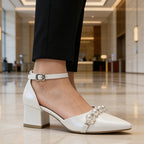 Damen elegante Pumps mit Perlenausgestaltung R&B
