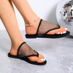 Damen Modische Netz-Sandalen mit funkelnden Akzenten und rutschfester Sohle R&B