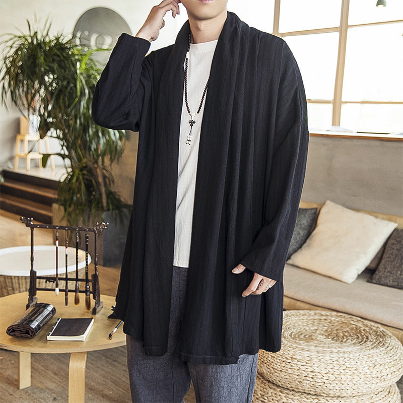 Herren lässige Kimono-Jacke mit elegantem Schnitt und weichem GewR&Be R&B