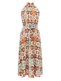 Damen Midikleid mit floralen Mustern und schickem Wickeldesign R&B