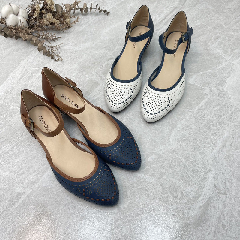 Damen Ballerinas mit verstellbarem Riemen und luftdurchlässigem Obermaterial